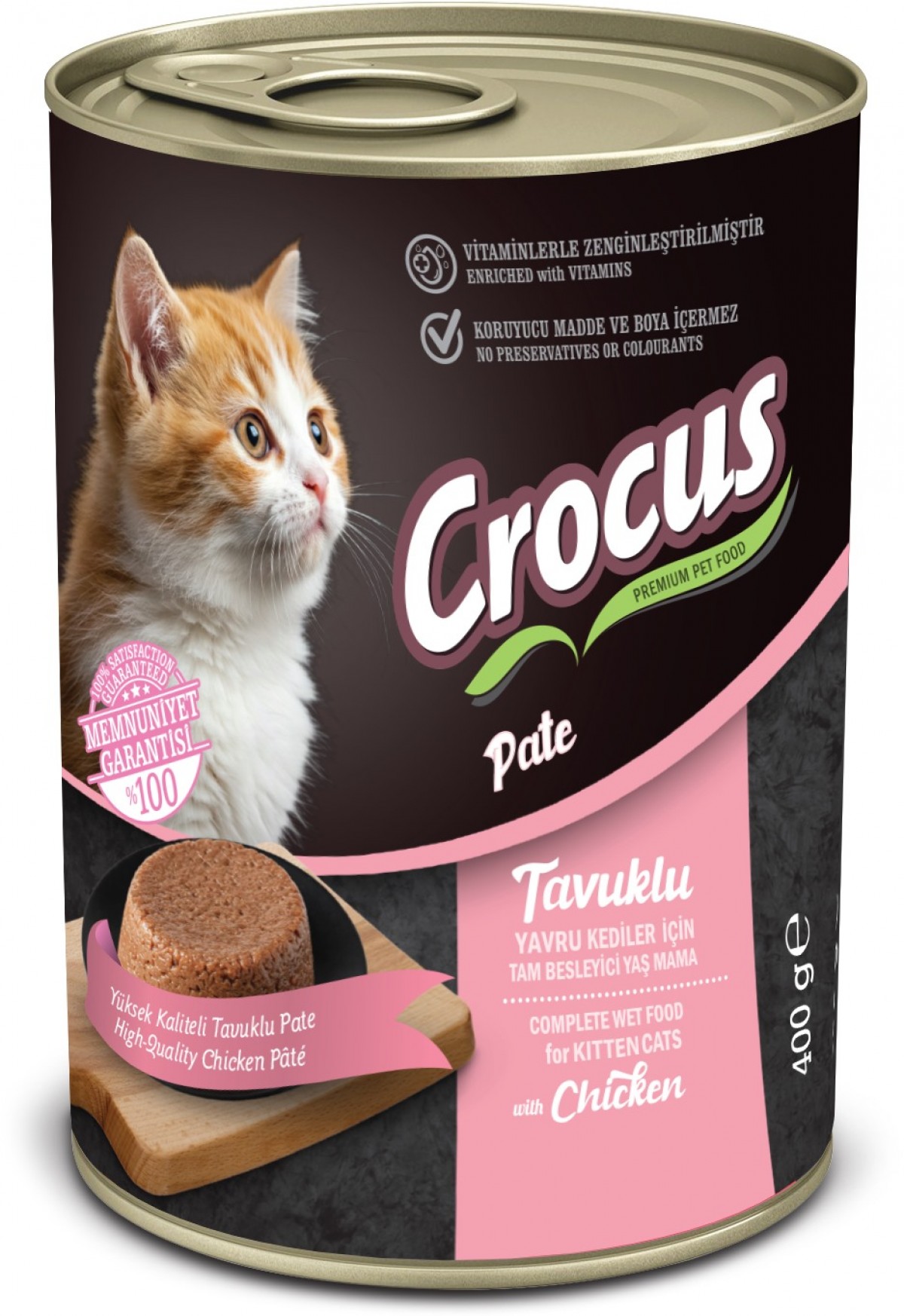 Crocus Yavru Kedi Tavuklu Pate Yaş Mama 400g Crocus Yavru Kedi Tavuklu Pate Yaş Mama 400g