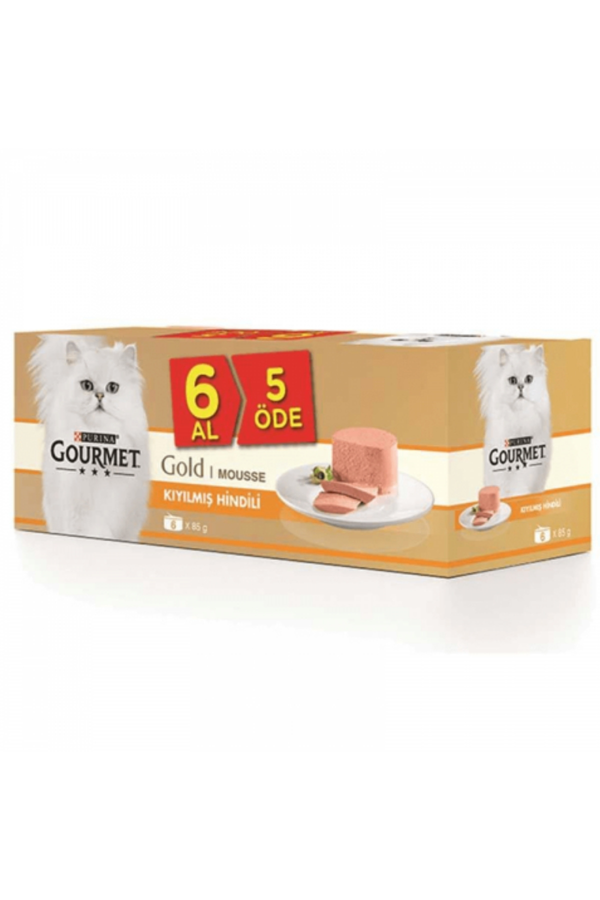 Gourmet Gold Multipack Kiyilmiş Hindi Etli Konserve Kedi Maması (5+1)-85Gr Gourmet Gold Multipack Kiyilmiş Hindi Etli Konserve Kedi Maması (5+1)-85Gr