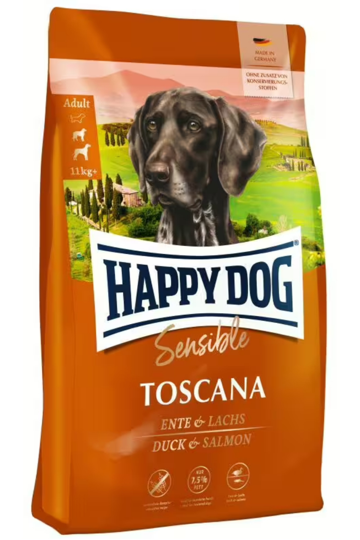Happy Dog Toscana Ördek ve Somonlu Yetişkin Köpek Maması 4 Kg Happy Dog Toscana Ördek ve Somonlu Yetişkin Köpek Maması 4 Kg