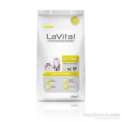 LaVital Kitten Bağışıklık Sistemi Güçlendirici Somonlu Yavru Kedi Maması 1,5kg