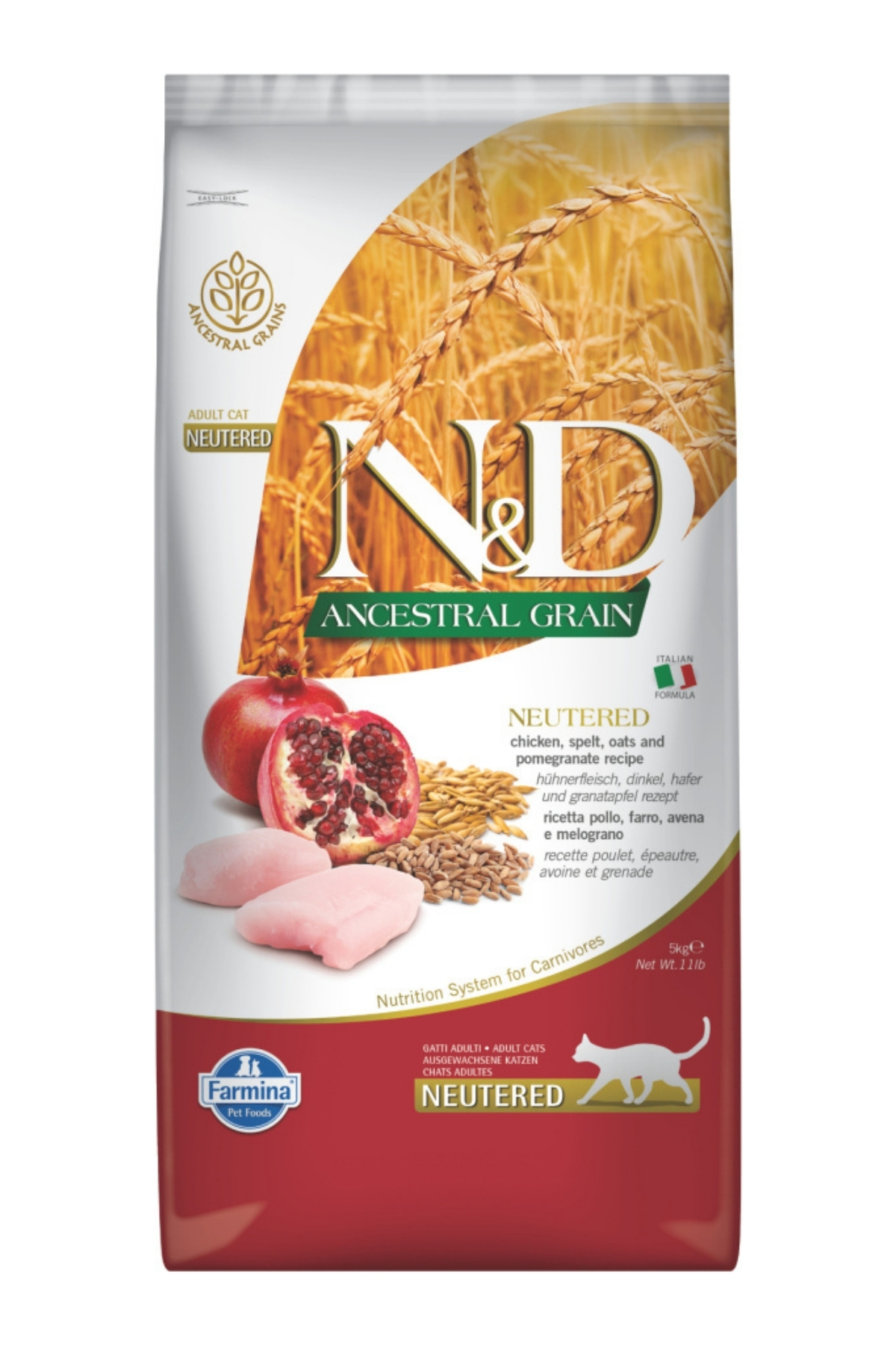 Nd Tavuk & Nar Neutered Az Tahıllı Kedi Maması - 5 Kg