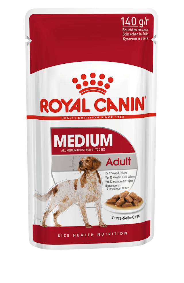 Royal Canin Medium Adult Orta Irk Yetişkin Köpekler İçin Parça Etli Konserve Yaş Mama Pouch 140 Gr