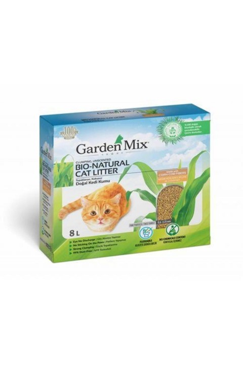 Gardenmix Topaklanan Mısır Lifli Kedi Kumu 8l