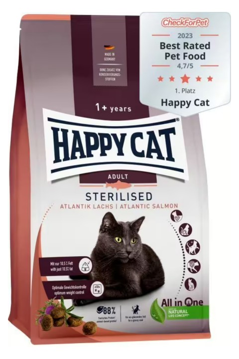 Happy Cat Sterilised Atlantic Lachs Somonlu Kısırlaştırılmış Kedi Maması 10 Kg