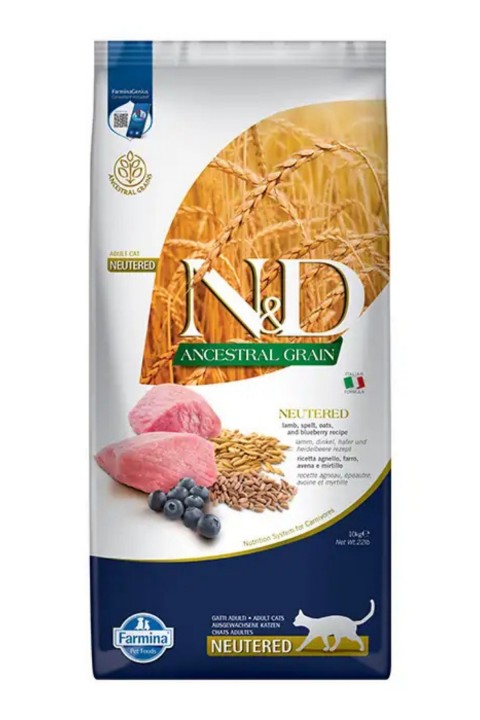 Nd Kuzu & Yaban Mersini Neutered Az Tahıllı Kedi Maması - 10 Kg