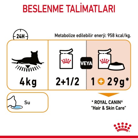 Royal Canin Hair Skin Hassas Tüylü Yetişkin Kedi Maması 85 Gr