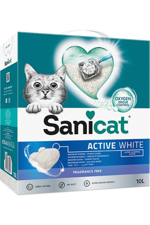 Sanicat Active White Kokusuz Kedi Kumu 10l