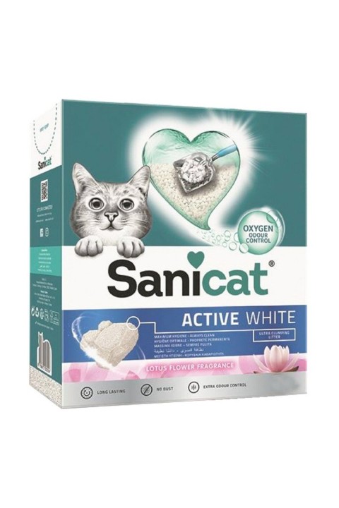 Sanicat Active White Lotus Çiçeği Kedi Kumu 6 L