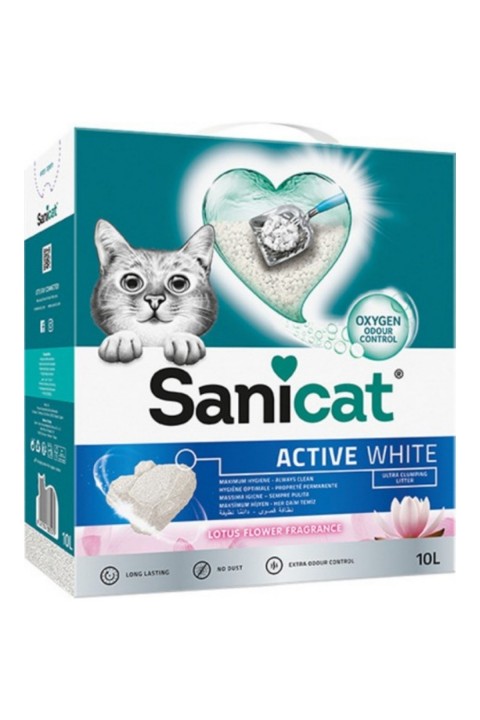 Sanicat Active White Lotus Çiçeği Kedi Kumu 10 L