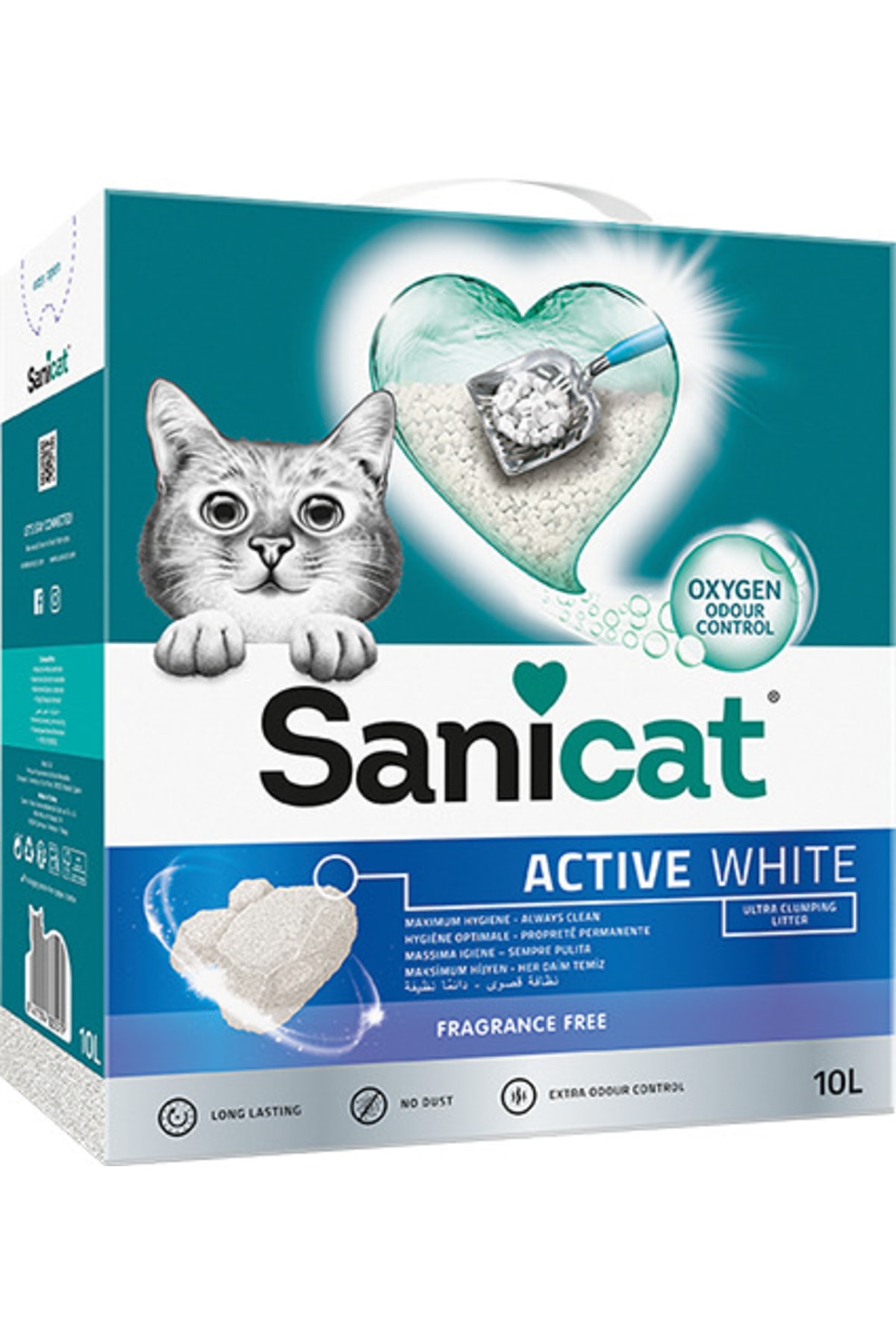 Sanicat Active White Kokusuz Kedi Kumu 10l Sanicat Active White Kokusuz Kedi Kumu 10l