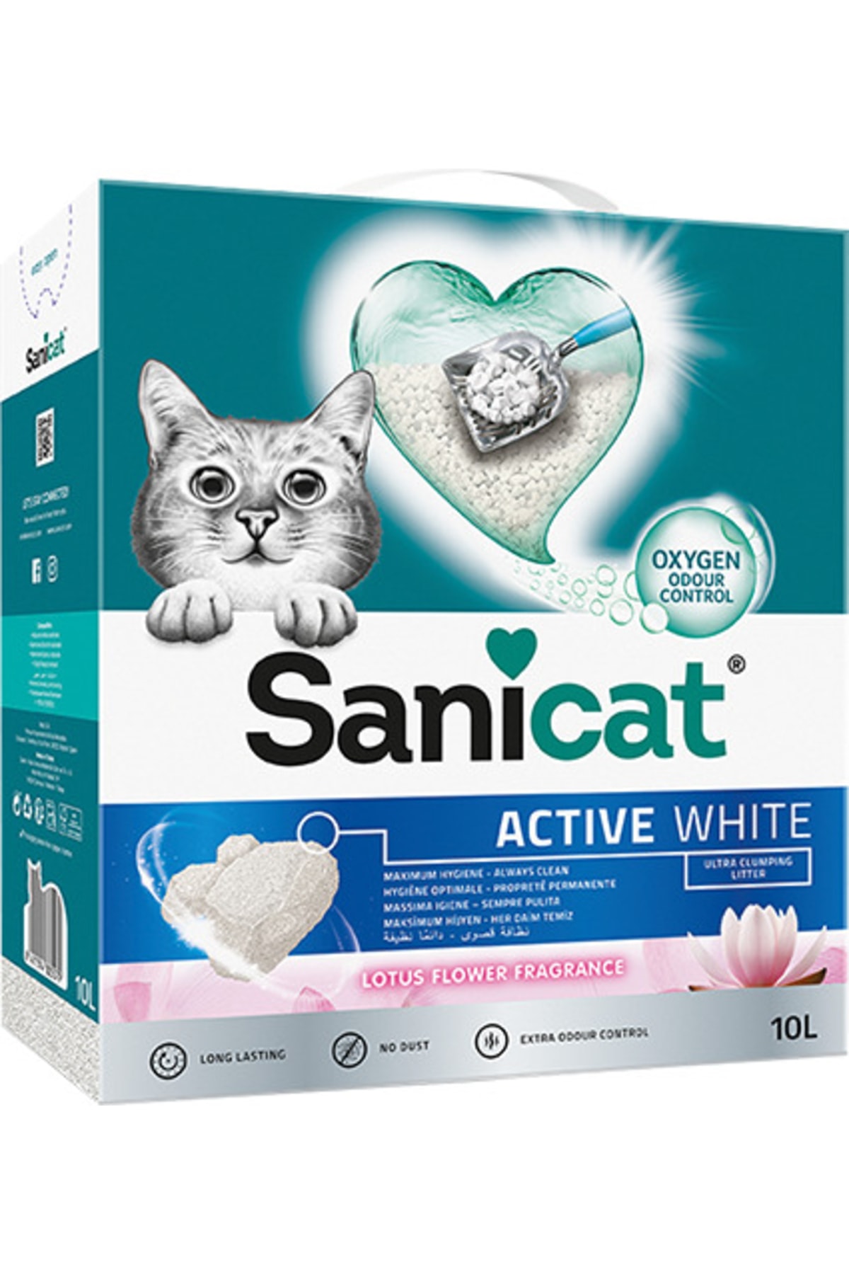 Sanicat Active White Lotus Çiçeği Kedi Kumu 10 L Sanicat Active White Lotus Çiçeği Kedi Kumu 10 L