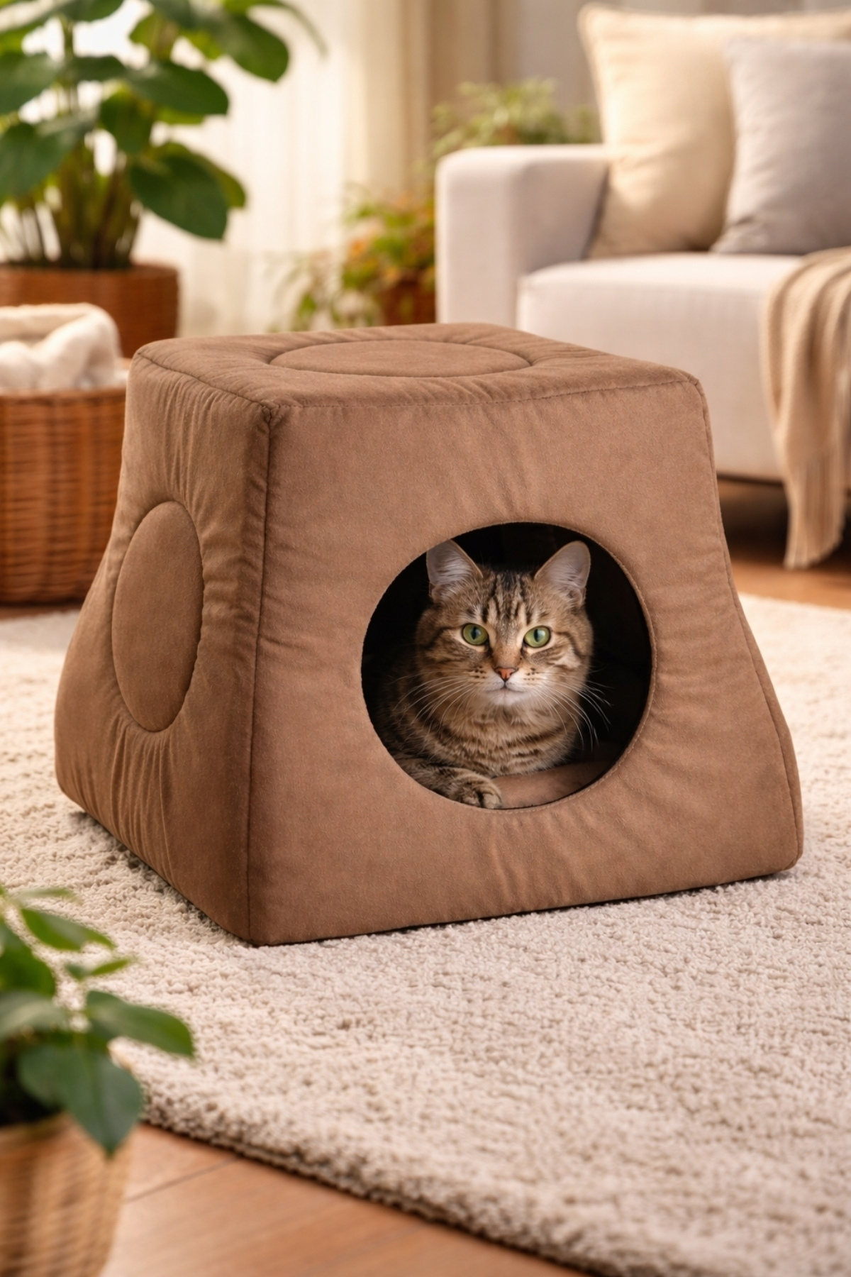 Trompet's Kahverengi Yıkanabilir 3 Fonksiyonlu Kedi Yatağı Trompet's Kahverengi Yıkanabilir 3 Fonksiyonlu Kedi Yatağı