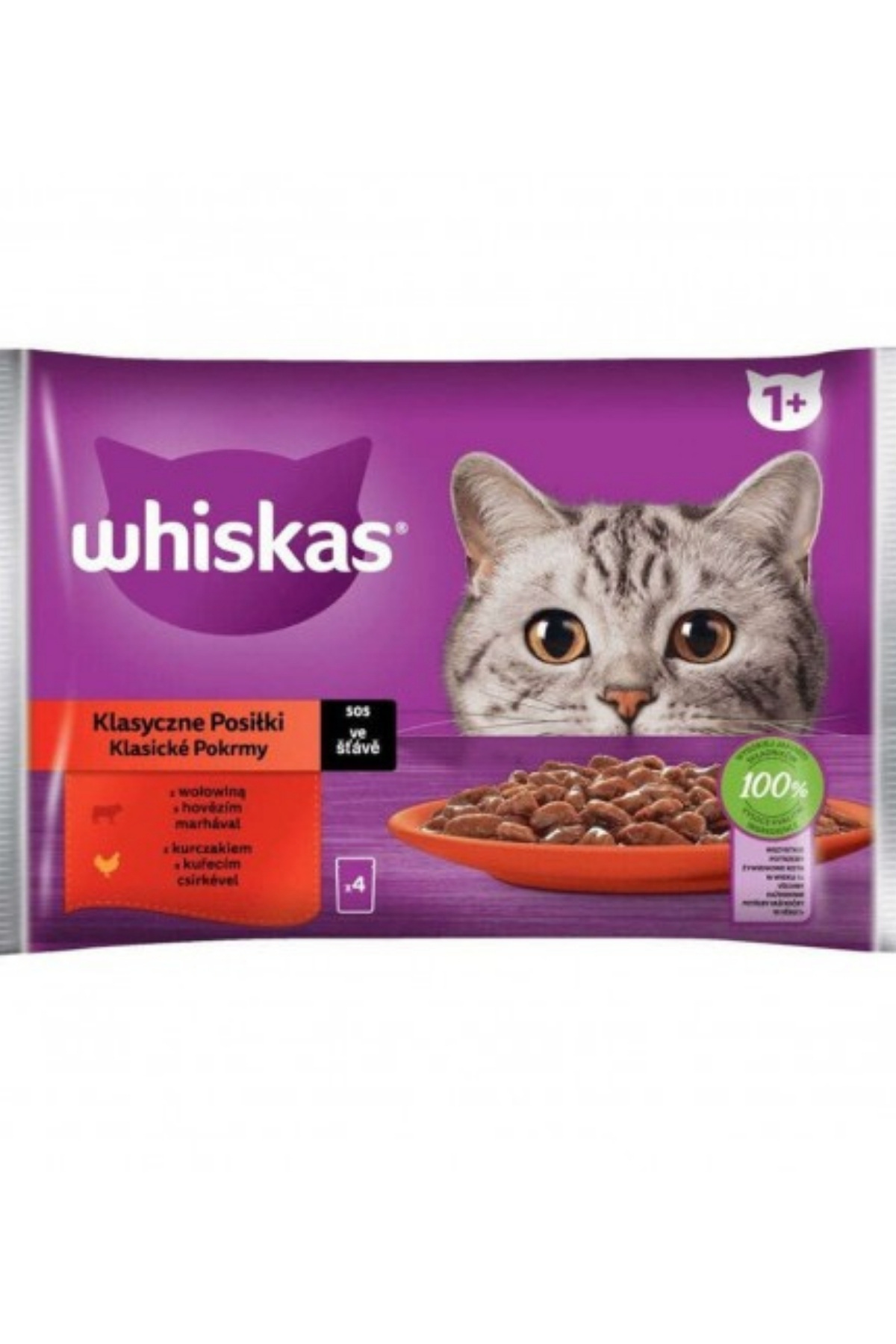 WHISKAS ETLİ SIĞIR-TAVUK 4 'LÜ PAKET - 4x85 GR (KOLİ:13) WHISKAS ETLİ SIĞIR-TAVUK 4 'LÜ PAKET - 4x85 GR (KOLİ:13)